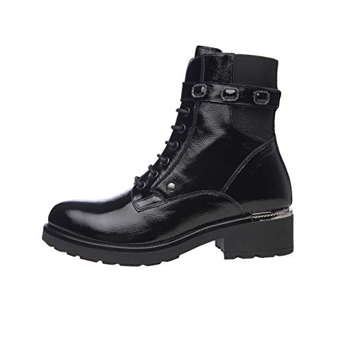 NeroGiardini A909766D Botas Militares Mujer De Piel - Negro 35 EU