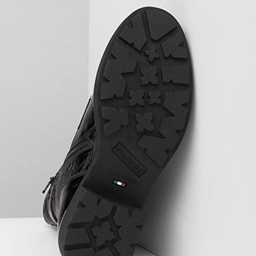 NeroGiardini A909766D Botas Militares Mujer De Piel - Negro 35 EU