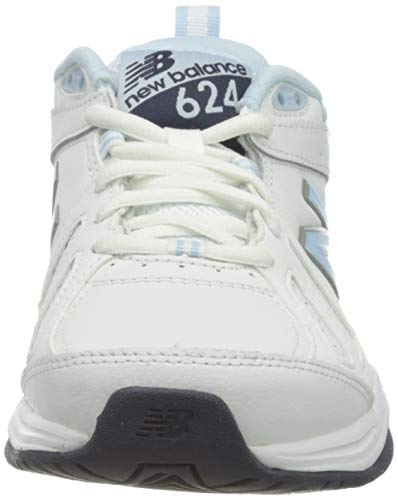New Balance 624v5 M, Zapatillas Mujer, Blanco (White/Light Blue), 35 EU
