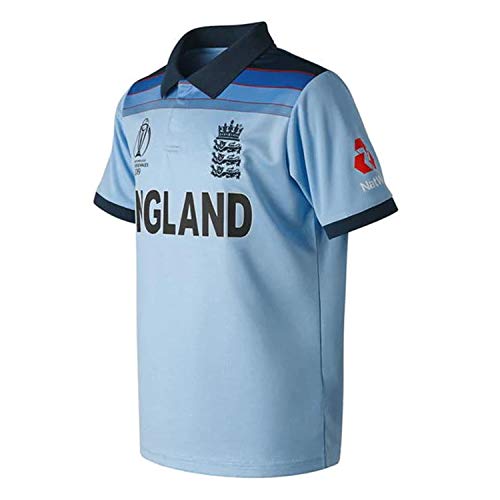 New Balance ECB Replica WC19 Champions ODI Short Sleeve Camiseta, Hombre, Azul, M