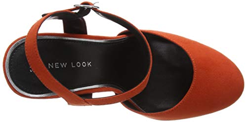 New Look Sax, Zapatos con Tacon y Correa de Tobillo Mujer, Orange (Burnt Orange 81), 39