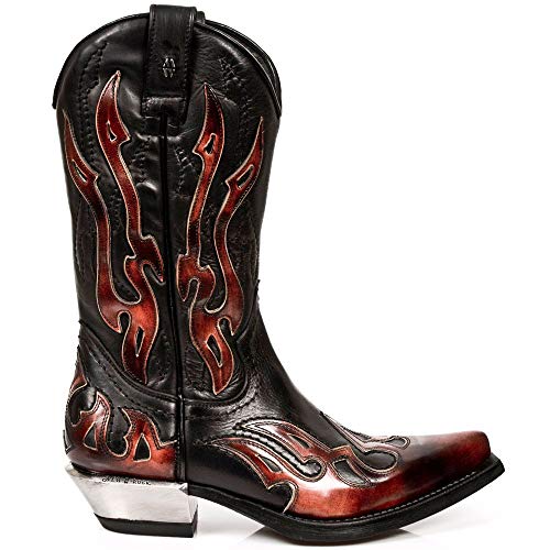 New Rock Boots - Hombre Botas Estilo 7921 S2 - Rojo & Negro - EU 43