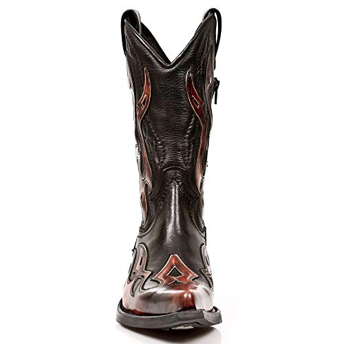 New Rock Boots - Hombre Botas Estilo 7921 S2 - Rojo & Negro - EU 43
