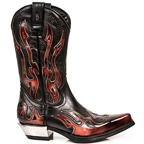 New Rock Boots - Hombre Botas Estilo 7921 S2 - Rojo & Negro - EU 43