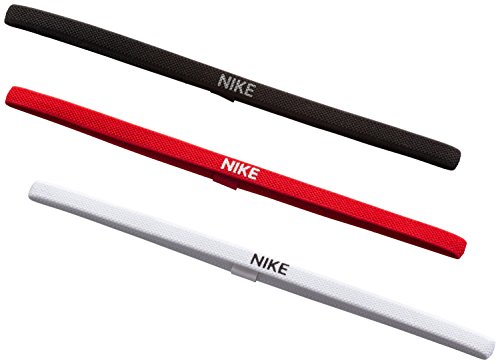 NIKE 9318-4 Diadema, Women's, Negro/Blanco/Rojo, One Size