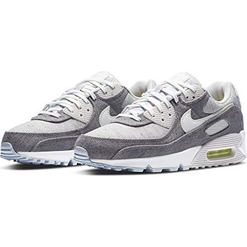 Nike Air MAX 90 NRG, Zapatillas para Correr Hombre, Vast Grey White Barely Volt Celestine Blue BRT Crimson Black, 40 EU