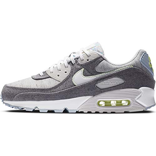 Nike Air MAX 90 NRG, Zapatillas para Correr Hombre, Vast Grey White Barely Volt Celestine Blue BRT Crimson Black, 40 EU