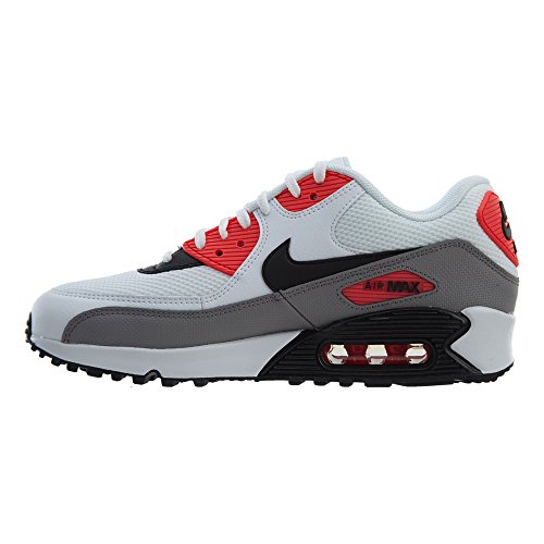 Nike Air Max 90 - Zapatillas de correr para mujer, color blanco/negro/polvo/rojo solar, 8 para mujer