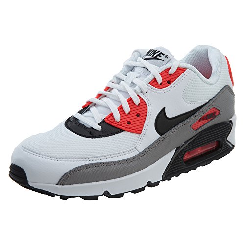 Nike Air Max 90 - Zapatillas de correr para mujer, color blanco/negro/polvo/rojo solar, 8 para mujer