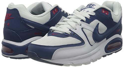 Nike Air MAX Command, Sneaker Mens, White/Mystic Navy-Cardinal Red, 45 EU