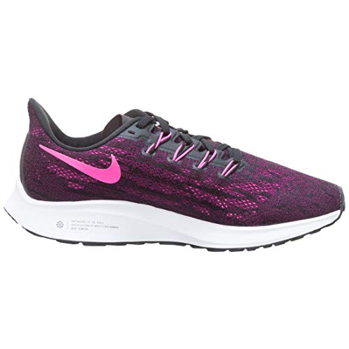 Nike Air Zoom Pegasus 36, Zapatillas de Running Mujer, Negro (Black/Pink Blast-True Berry-WH 009), 42 EU