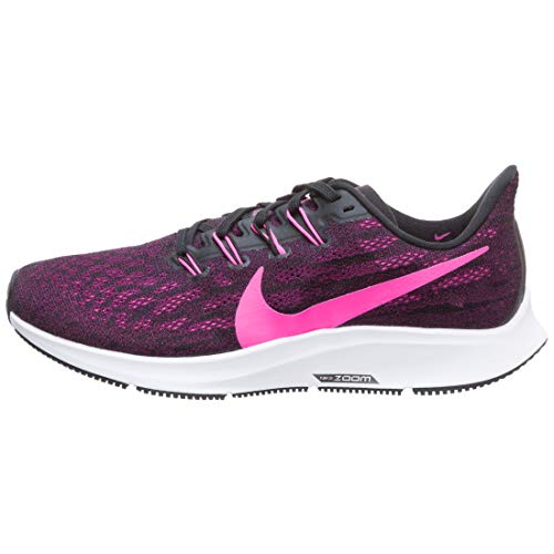 Nike Air Zoom Pegasus 36, Zapatillas de Running Mujer, Negro (Black/Pink Blast-True Berry-WH 009), 42 EU