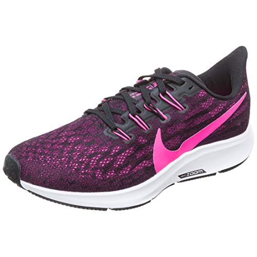 Nike Air Zoom Pegasus 36, Zapatillas de Running Mujer, Negro (Black/Pink Blast-True Berry-WH 009), 42 EU