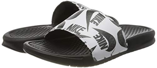 Nike Benassi JDI Print, Zapatilla de Correr Hombre, Negro/Negro/Blanco, 40 EU