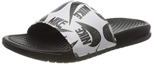 Nike Benassi JDI Print, Zapatilla de Correr Hombre, Negro/Negro/Blanco, 40 EU