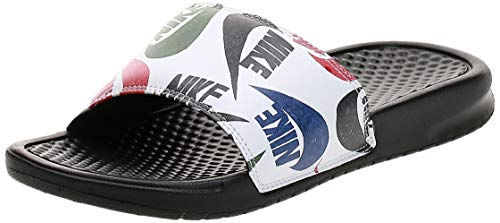 Nike Benassi JDI Print, Zapatilla de Correr Hombre, Negro/Negro/Blanco/Multi/Color, 40 EU