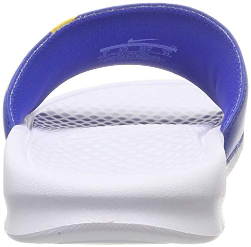 Nike Benassi JDI Print, Zapatos de Playa y Piscina Hombre, Blanco (White/Univ Gold/Game Royal 104), 45 EU
