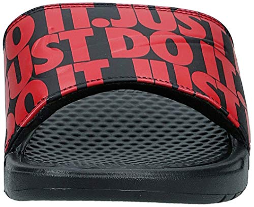 Nike Benassi JDI Print, Zapatos de Playa y Piscina Hombre, Negro (Black/University Red 25), 41 EU