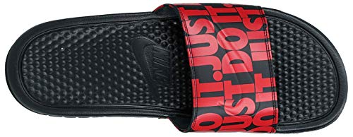 Nike Benassi JDI Print, Zapatos de Playa y Piscina Hombre, Negro (Black/University Red 25), 41 EU