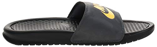 Nike Benassi Just Do It, Sandalia Hombre, Black Laser Orange Iron Grey, 44 EU