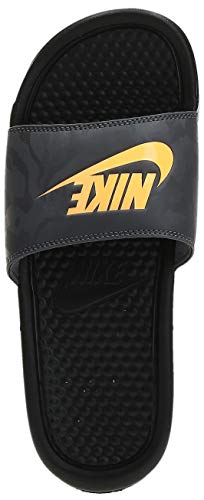 Nike Benassi Just Do It, Sandalia Hombre, Black Laser Orange Iron Grey, 44 EU