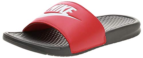 Nike Benassi, Sandalia de Diapositivas Hombre, Hierro Gris/Whitetrack Red, 40 EU