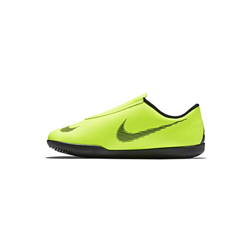 Nike Botas de Fútbol Mercurial Vapor Series Suela Lisa Amarillo/Negro Niño con Velcro