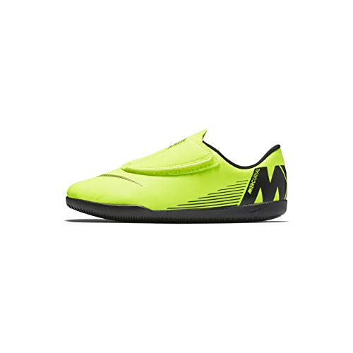 Nike Botas de Fútbol Mercurial Vapor Series Suela Lisa Amarillo/Negro Niño con Velcro