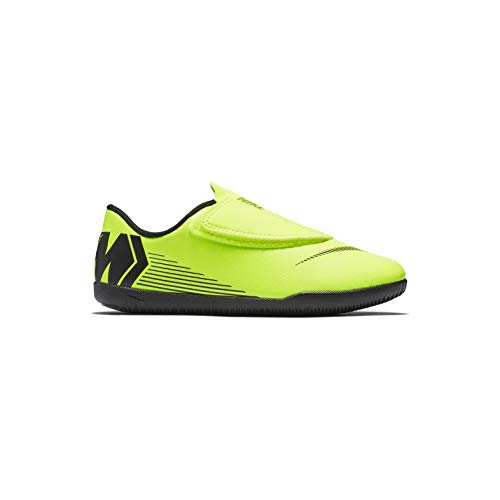 Nike Botas de Fútbol Mercurial Vapor Series Suela Lisa Amarillo/Negro Niño con Velcro