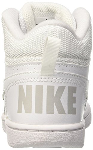 Nike Court Borough Mid (PS), Zapatillas de Baloncesto Niños, Blanco (White/White-White), 31 1/2
