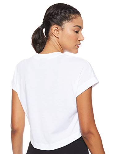Nike Damen W Nsw Swsh Top Crop Ss T-shirt, Blanco (White/Black), L