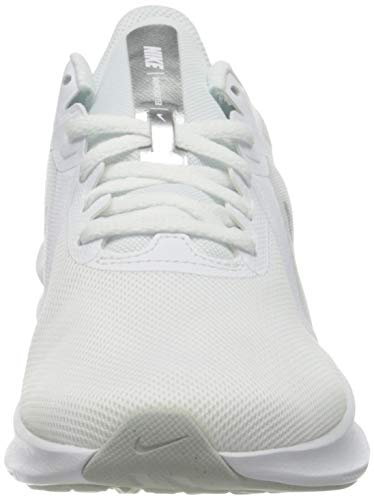 NIKE Downshifter 10, Running Shoe Mujer, White Metallic Silver Pure Platinum, 37.5 EU