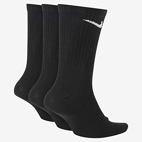 Nike Everyday Lightweight Crew Trainings Socks (3 Pairs), Calcetines Hombre, Negro (black/White), 38–42 (Talla del fabricante: M)