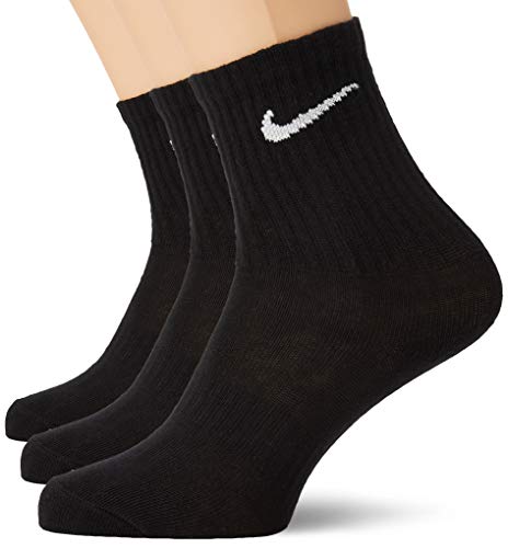 Nike Everyday Lightweight Crew Trainings Socks (3 Pairs), Calcetines Hombre, Negro (black/White), 38–42 (Talla del fabricante: M)