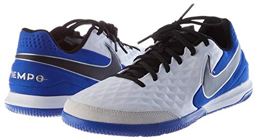 Nike Legend 8 Academy IC, Football Shoe Unisex Adulto, White/Black-Hyper Royal-Metallic Silver, 38 EU