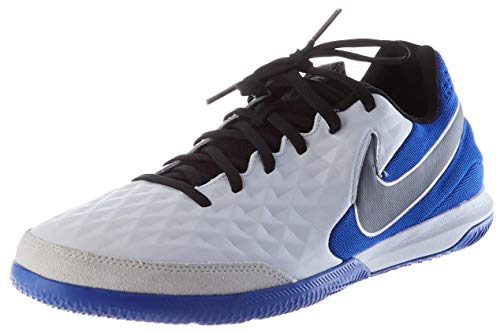 Nike Legend 8 Academy IC, Football Shoe Unisex Adulto, White/Black-Hyper Royal-Metallic Silver, 38 EU