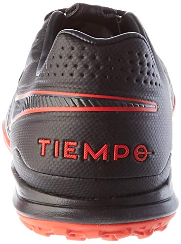 Nike Legend 8 Pro TF, Football Shoe Unisex Adulto, Black/Dark Smoke Grey-Chile Red, 43 EU