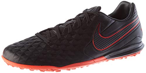 Nike Legend 8 Pro TF, Football Shoe Unisex Adulto, Black/Dark Smoke Grey-Chile Red, 43 EU