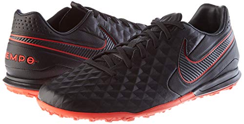 Nike Legend 8 Pro TF, Football Shoe Unisex Adulto, Black/Dark Smoke Grey-Chile Red, 43 EU