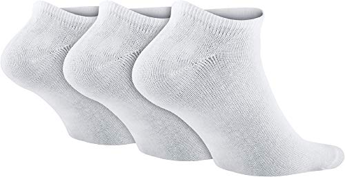 Nike Lightweight No-Show (3 pares) - Calcetines unisex, color blanco, talla 46-50 EU