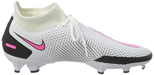 Nike Phantom GT Academy DF FG/MG, Football Shoe Unisex Adulto, White/Pink Blast-Black, 39 EU