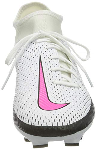 Nike Phantom GT Academy DF FG/MG, Football Shoe Unisex Adulto, White/Pink Blast-Black, 39 EU