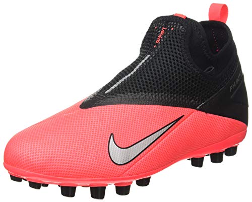 Nike Phantom Vision 2 Academy DF AG, Zapatillas de Fútbol Unisex Adulto, Rojo (Laser Crimson/Metallic Silver/606), 36.5 EU