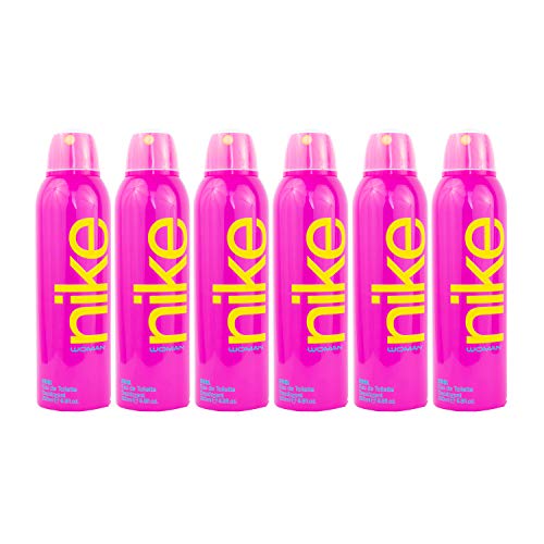 Nike Pink Woman Eau de Toilette Desodorante Spray 200ml - Pack de 6