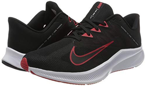Nike Quest 3, Running Shoe Hombre, Black/University Red-White, 41 EU