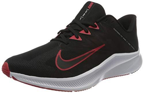 Nike Quest 3, Running Shoe Hombre, Black/University Red-White, 41 EU