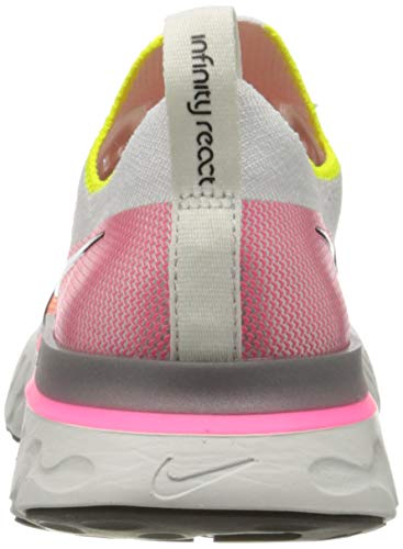 Nike React Infinity Run Flyknit, Zapatillas de Running Mujer, Gris (Platinum Tint/Black-Pink Blast 004), 40 EU
