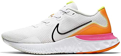 Nike Renew Run, Zapatillas para Correr Hombre, Blanco/Negro/Platino Tinte/Rosa Explosión, 44 EU