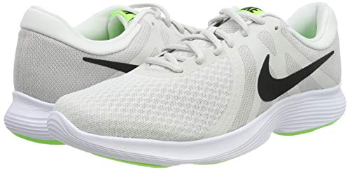 Nike Revolution 4 EU, Zapatillas de Running Hombre, Platinum Tint/Black-Electric Green-Atmosphere Grey-White, 41