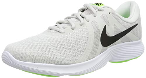 Nike Revolution 4 EU, Zapatillas de Running Hombre, Platinum Tint/Black-Electric Green-Atmosphere Grey-White, 41